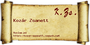 Kozár Zsanett névjegykártya