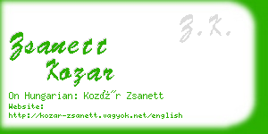 zsanett kozar business card